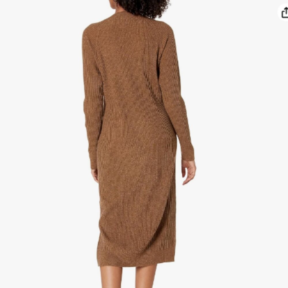 NWT The Drop Women's Renata Rib Midi Long Sleeve Sweater Dress Medium - Picture 2 of 7
